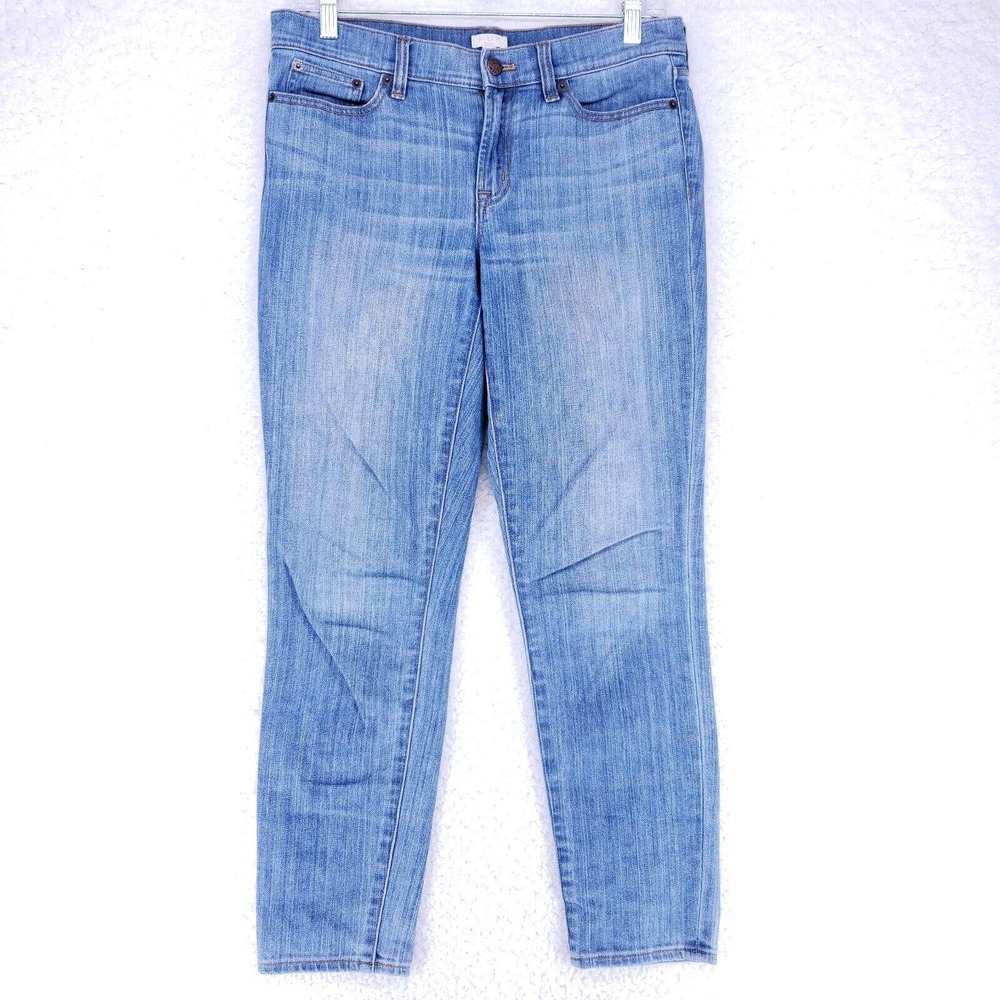 J. Crew Jeans Womens Size 28 Mid Wash Blue Straight Cut Stretch Casual Pants